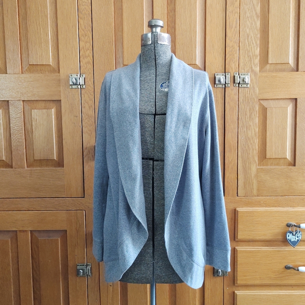 New York & Co. gray sweatshirt knit casual open front cardigan